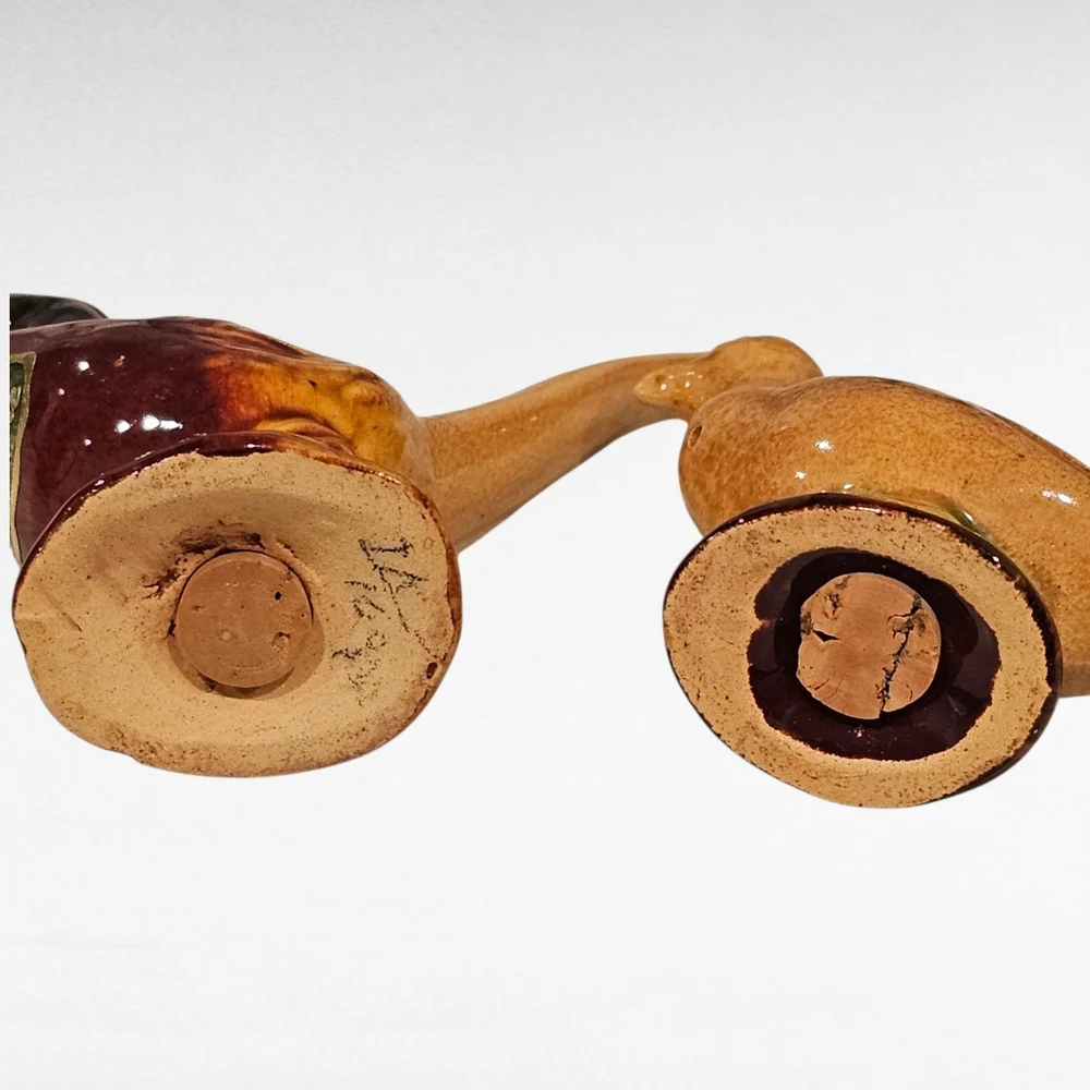 Vintage Rosemeade Pheasant Bird Salt & Pepper Shakers Pottery